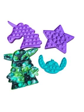 Purple & Teal Kids Pop-It Fidget Toy Set by 4 Items
